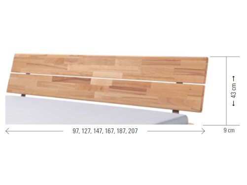 Hasena Kopfteil Duetto Wood-Line Kernbuche natur, ge&ouml;lt (80) 180 cm